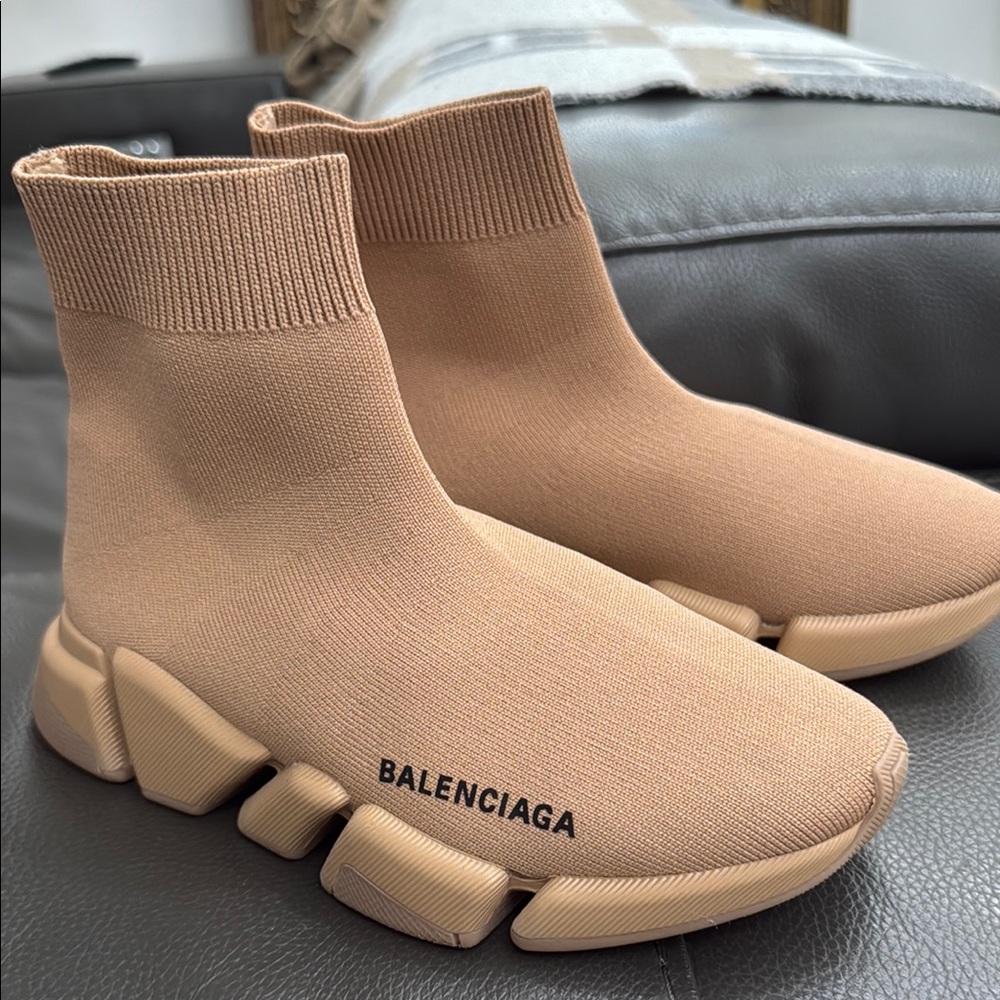 Balenciaga Tan Sock Sneakers size 7